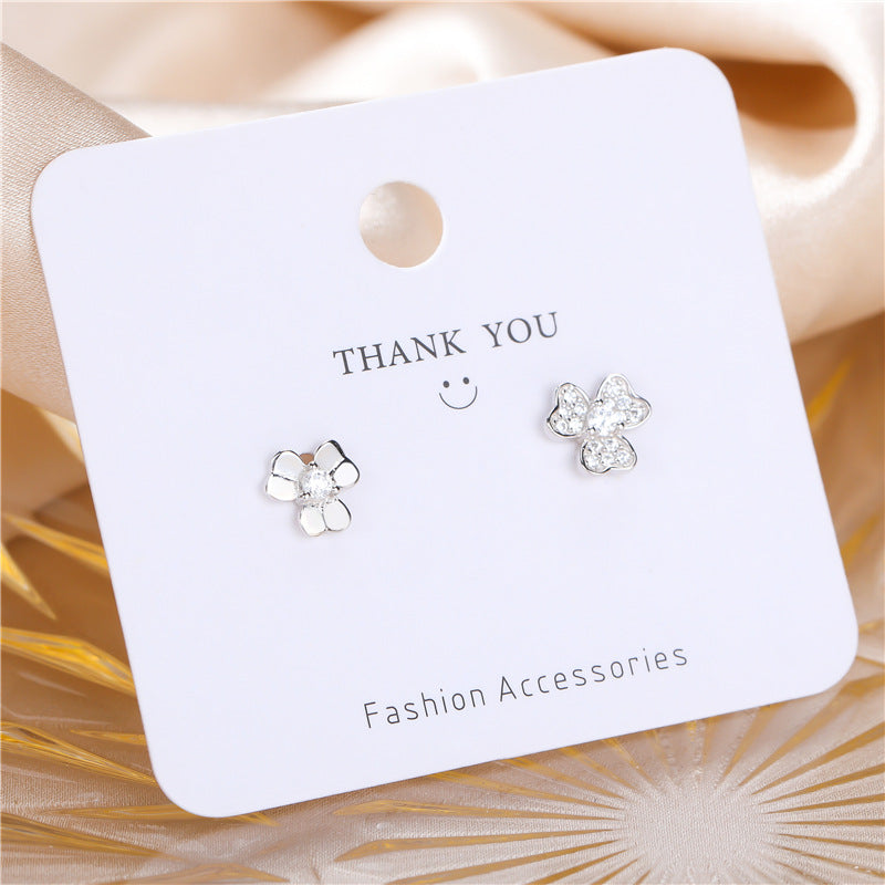 S925 sterling silver single diamond zircon earrings US-JiaY018