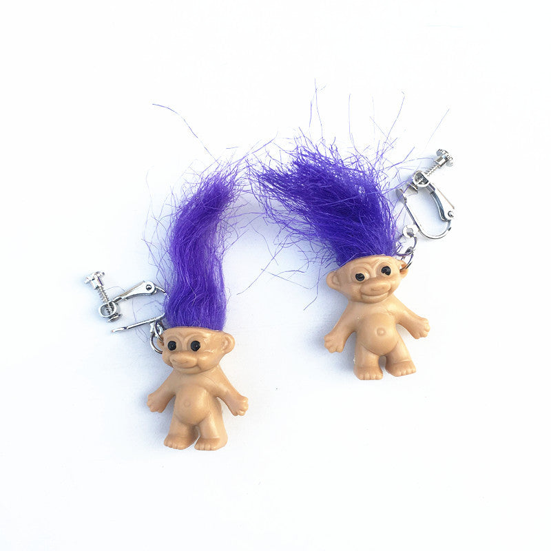 Troll hairy earrings MIC-RS-ZhouT098