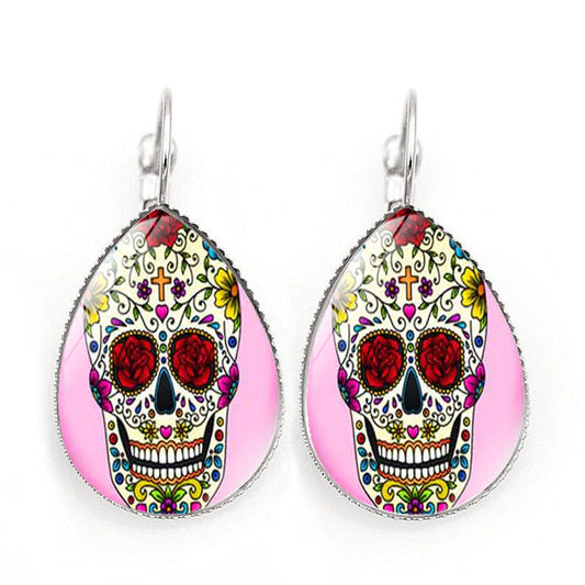 Skull gemstone earrings MIC-JiaY002