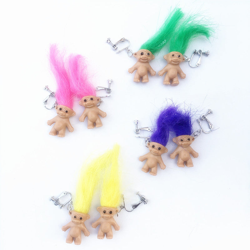 Troll hairy earrings MIC-RS-ZhouT098