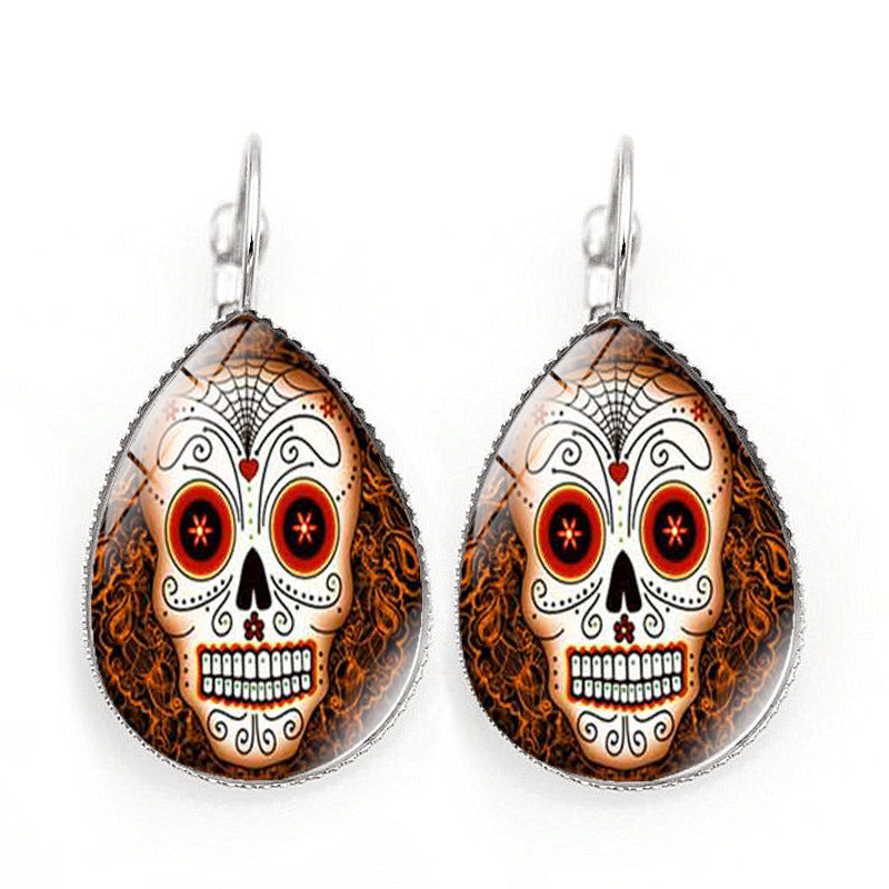 Skull gemstone earrings MIC-JiaY002