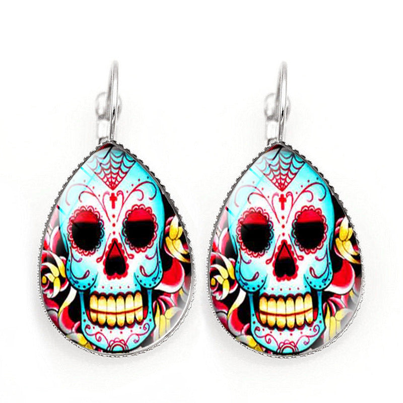 Skull gemstone earrings MIC-JiaY002