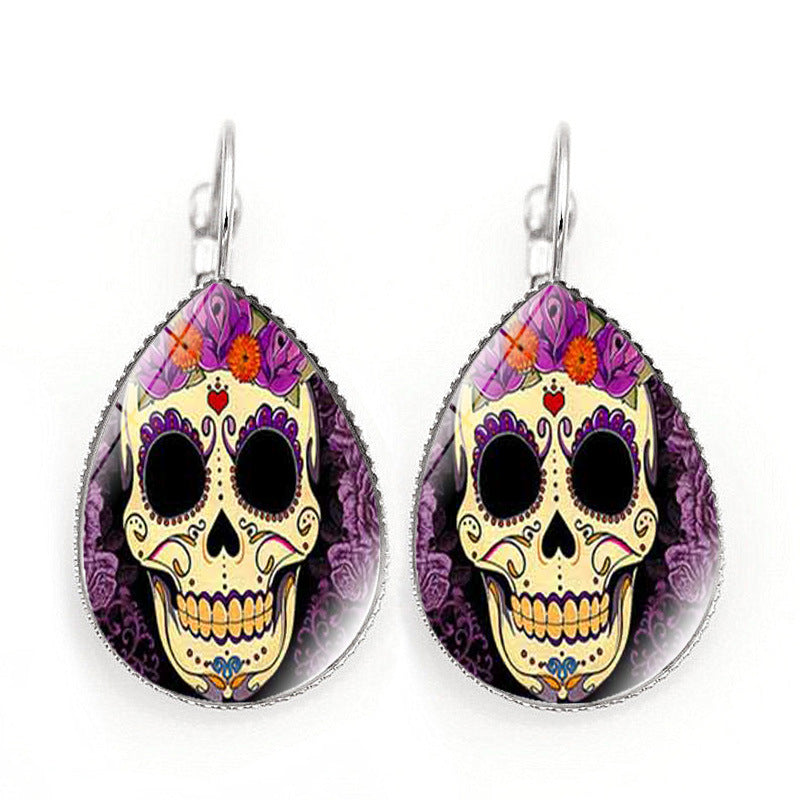 Skull gemstone earrings MIC-JiaY002