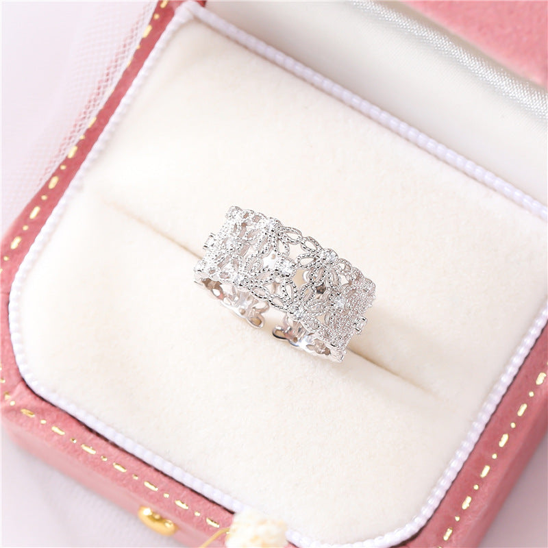 S925 silver lace ring US-JiaY006