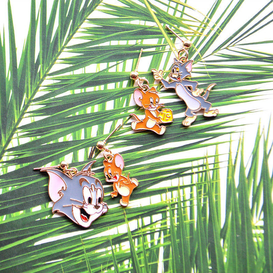 Acrylic cat and mouse earrings MYA-XieN025