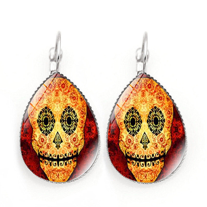 Skull gemstone earrings MIC-JiaY002