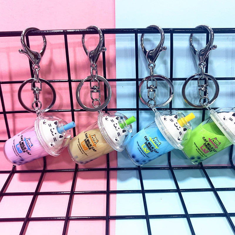 Keychains Acrylic Cute Cat Bubble Tea Minimo de compra 2 DMF035