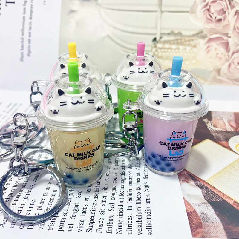 Keychains Acrylic Cute Cat Bubble Tea Minimo de compra 2 DMF035