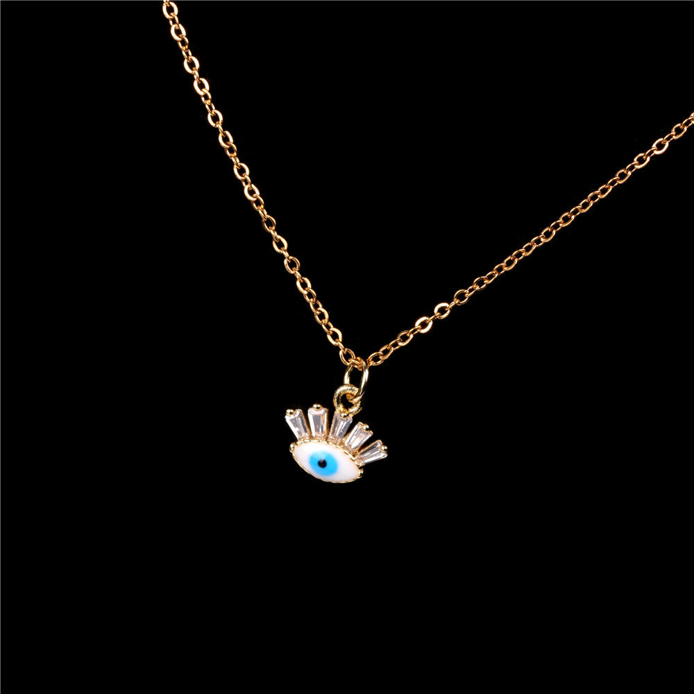 Copper Demon Eye Blue Eye Necklace MIC-TianY016