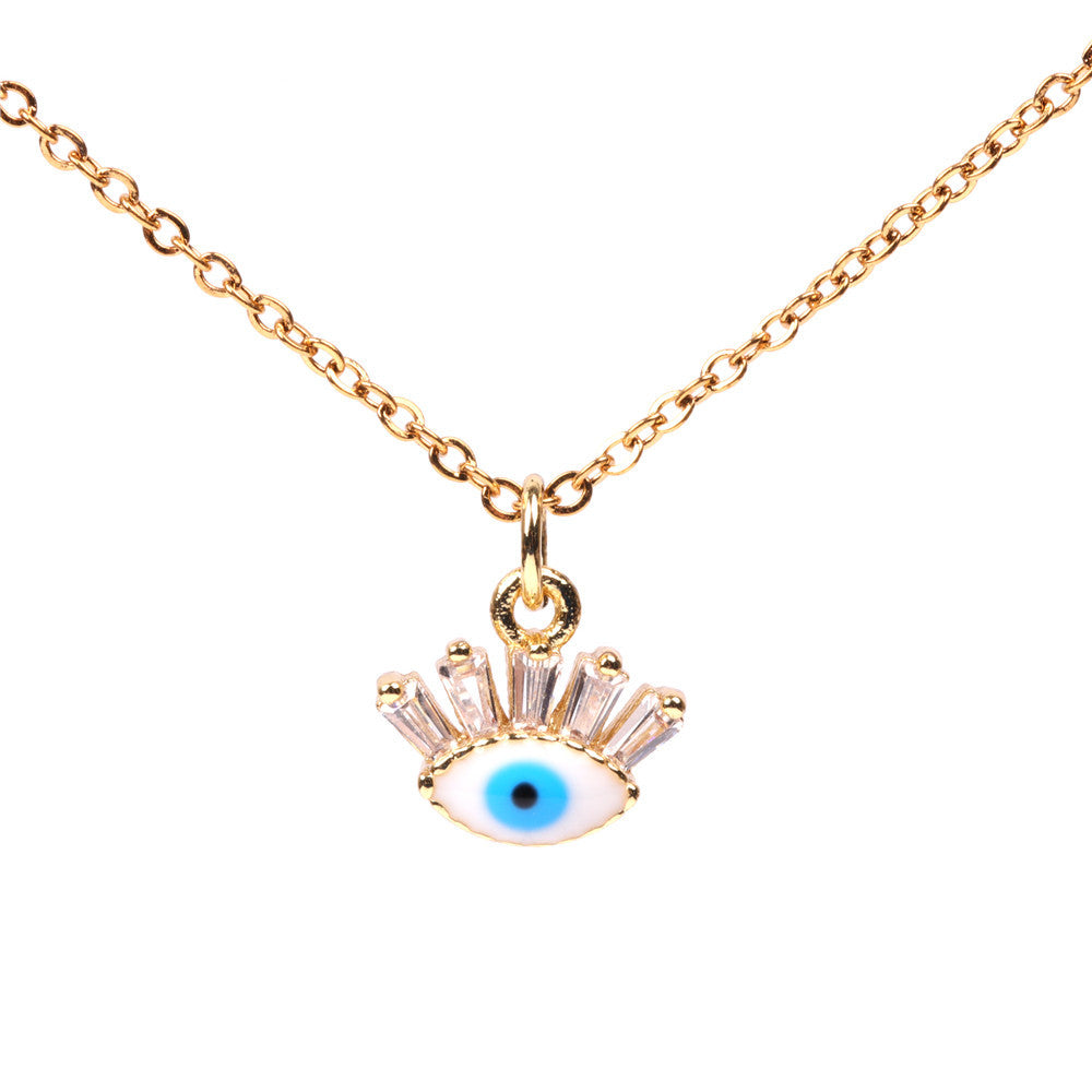 Copper Demon Eye Blue Eye Necklace MIC-TianY016