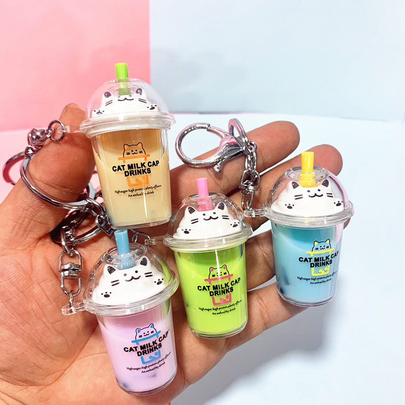 Keychains Acrylic Cute Cat Bubble Tea Minimo de compra 2 DMF035