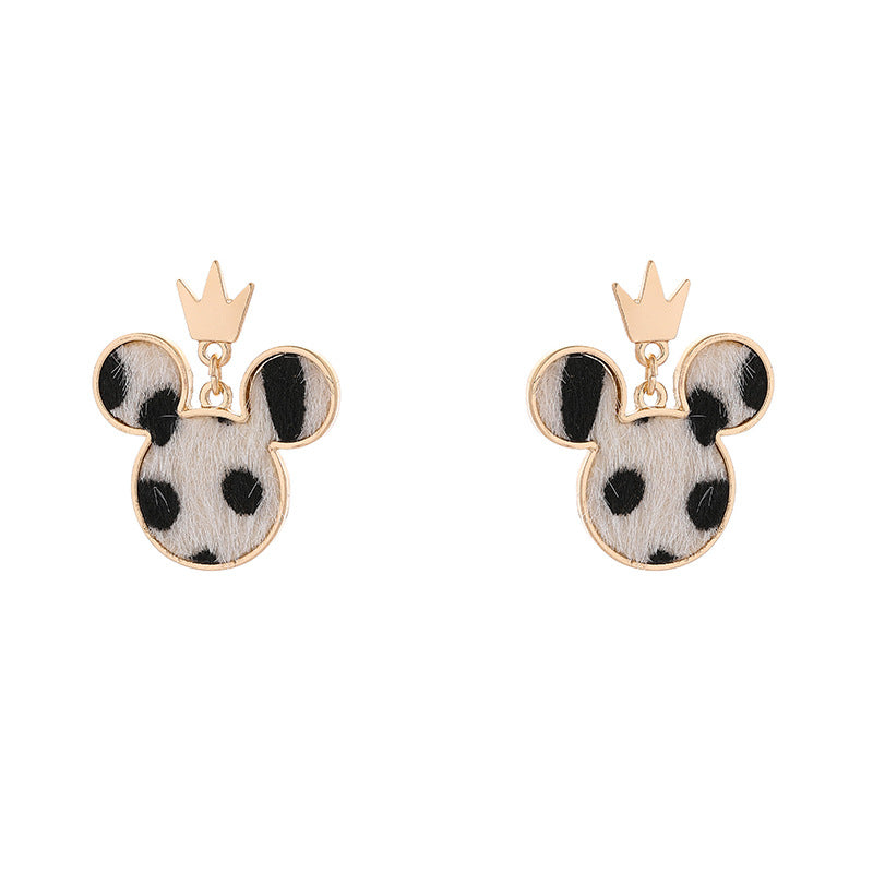 Alloy Crown Mouse EarringsMIC-LSY034