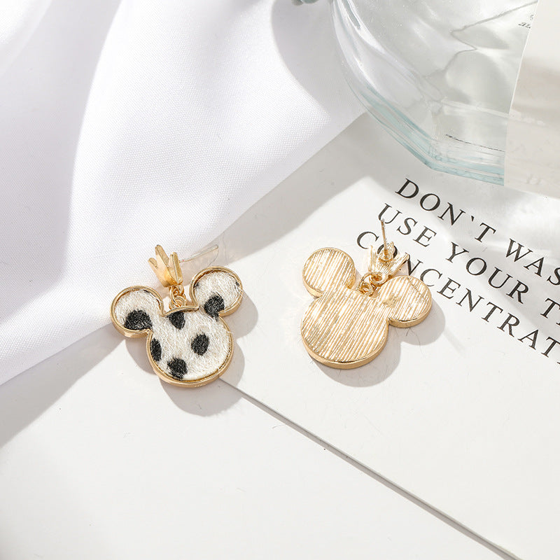 Alloy Crown Mouse EarringsMIC-LSY034