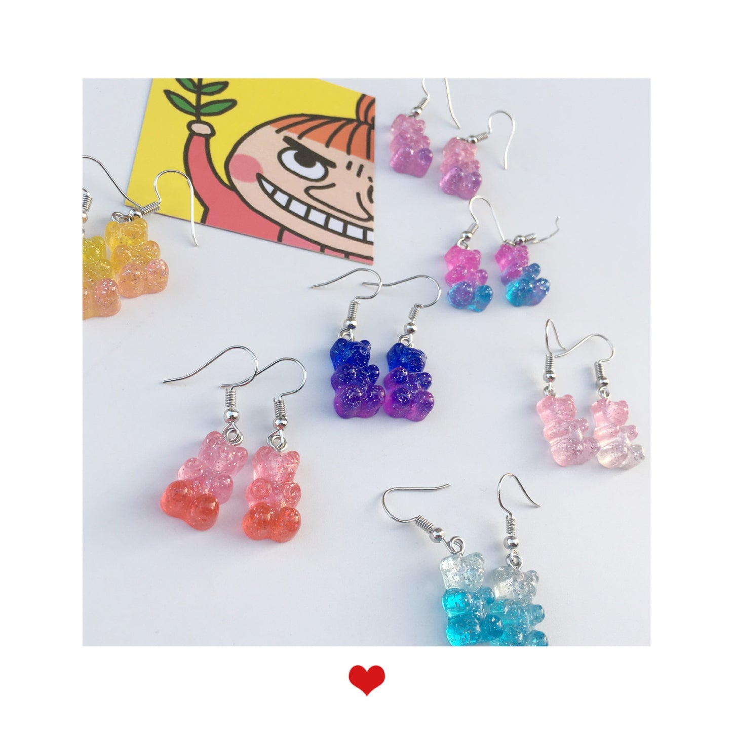 Resin Colorful Bear Ear Clip (Minimo de Compra 2) MIC-ChouT013