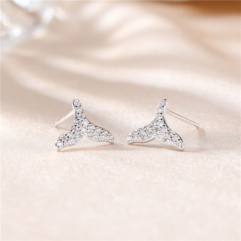 S925 sterling silver mermaid tail earrings US-JiaY013