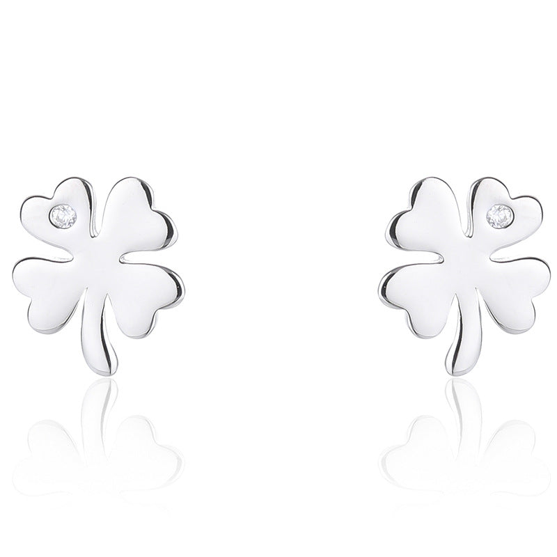 S925 sterling silver clover earrings US-JiaY014