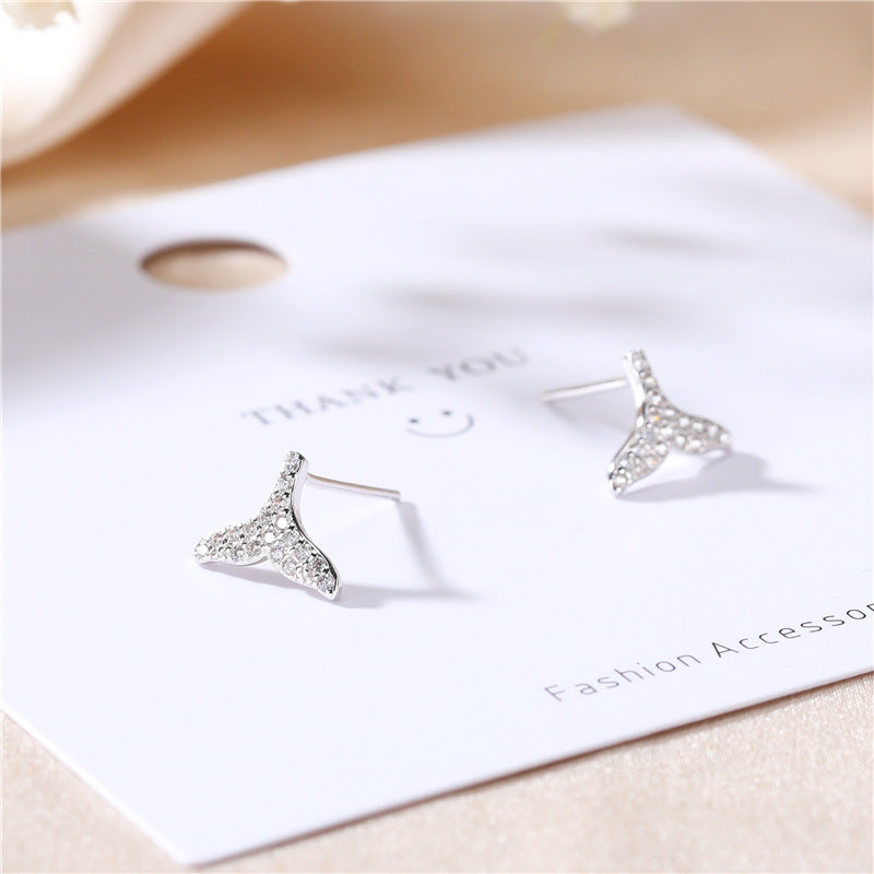 S925 sterling silver mermaid tail earrings US-JiaY013