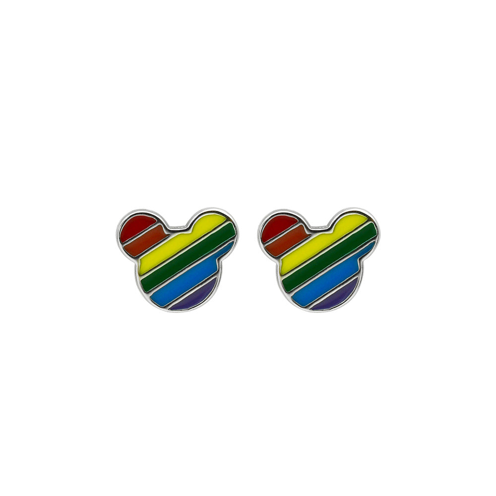 S925 Sterling silver rainbow earrings MIC-DeL002