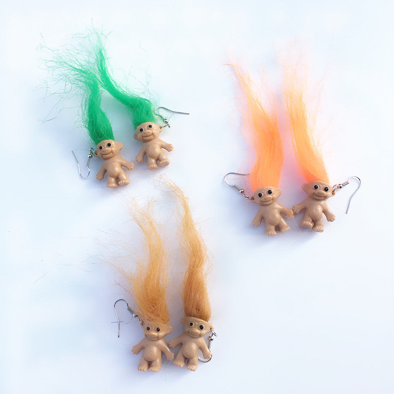 Troll hairy earrings MIC-RS-ZhouT098