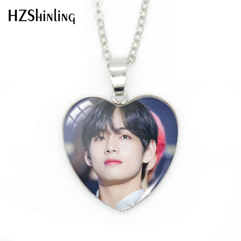 Alloy Time Gem Heart shaped Necklace MIC-XiangL044