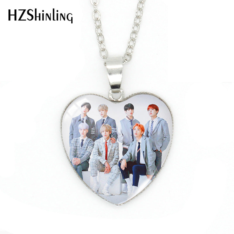 Alloy Time Gem Heart shaped Necklace MIC-XiangL044