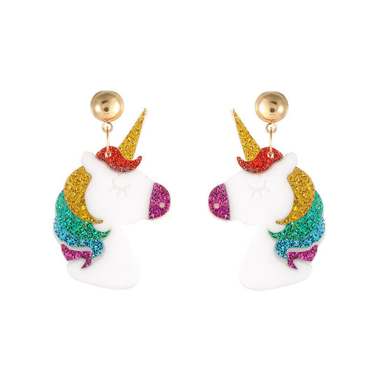 Unicorn Pony Super Fairy Sweet Acrylic Earrings MIC-XueP071