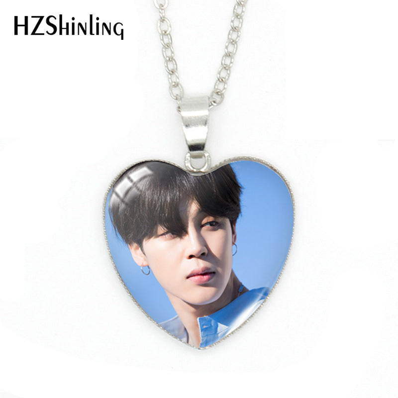 Alloy Time Gem Heart shaped Necklace MIC-XiangL044