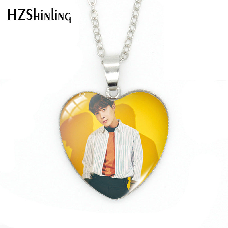 Alloy Time Gem Heart shaped Necklace MIC-XiangL044