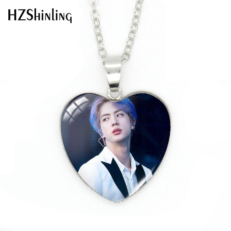 Alloy Time Gem Heart shaped Necklace MIC-XiangL044