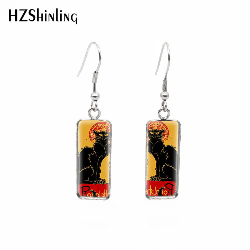 earrings stainless steel black cat Minimo de compra 2 (M) xiangl020