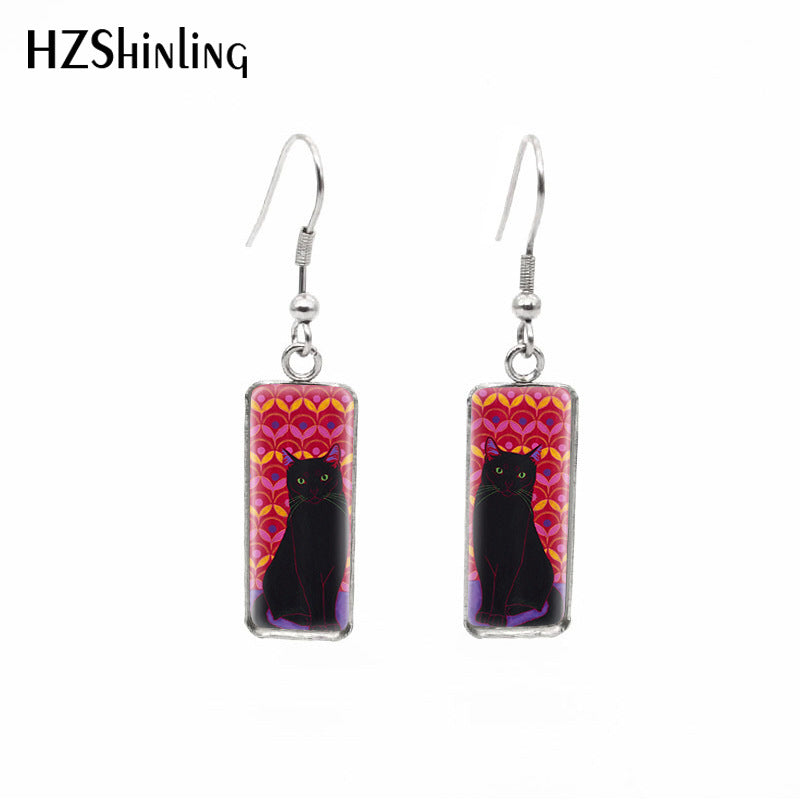 earrings stainless steel black cat Minimo de compra 2 (M) xiangl020