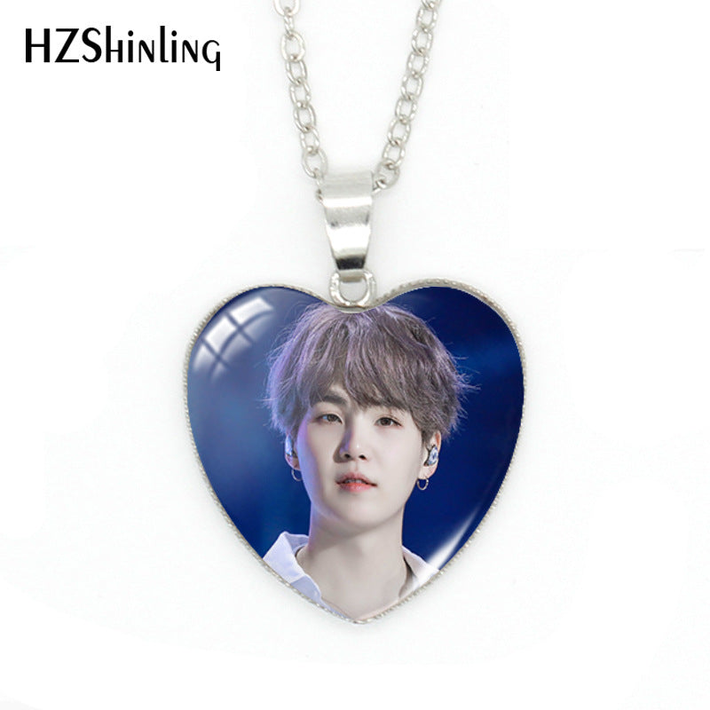 Alloy Time Gem Heart shaped Necklace MIC-XiangL044