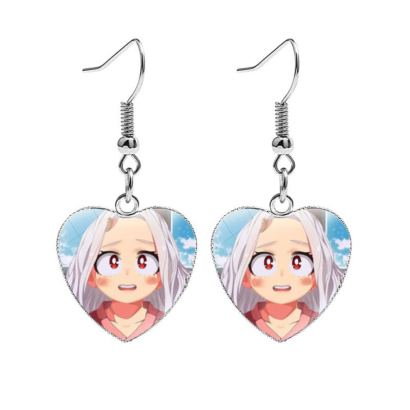 Cartoon Iron Glass Earrings NH006