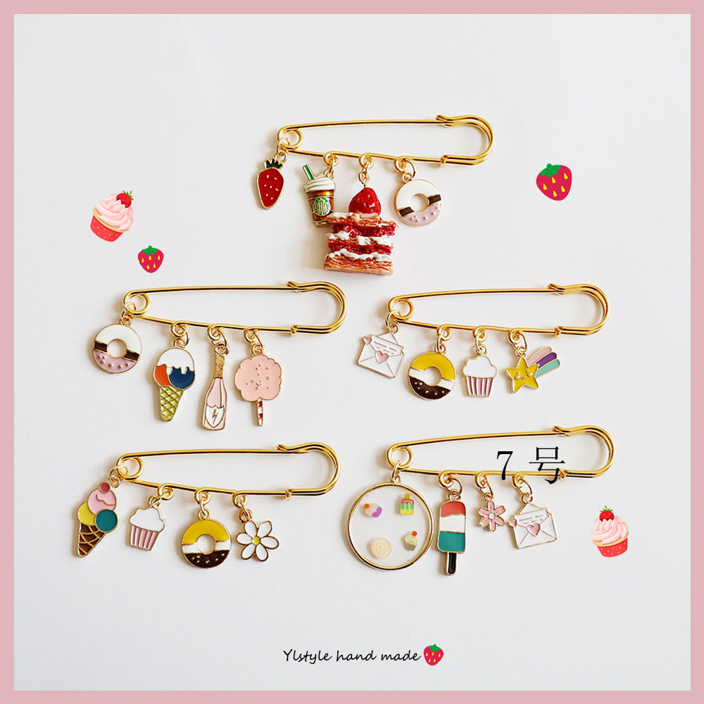 Alloy dessert ice cream brooch (Minimo de Compra 3) MIC-JiangL017