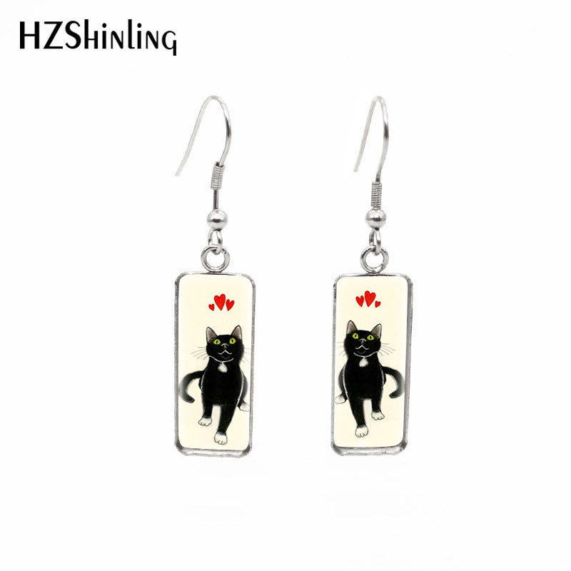 earrings stainless steel black cat Minimo de compra 2 (M) xiangl020