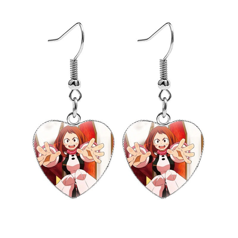 Cartoon Iron Glass Earrings NH006