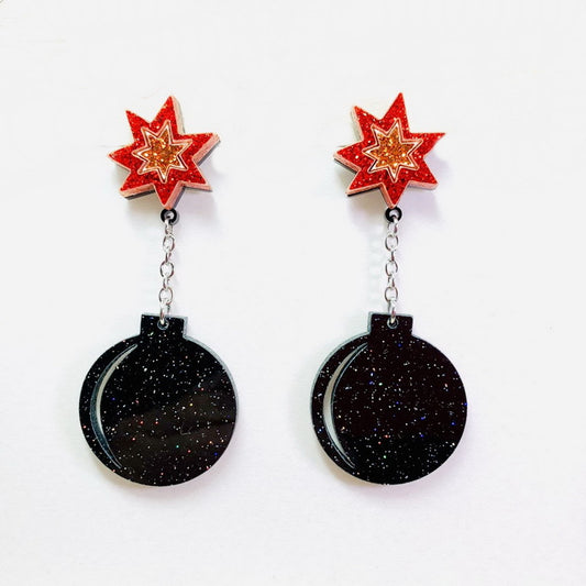 Acrylic colored bomb earrings MIC-NingD036