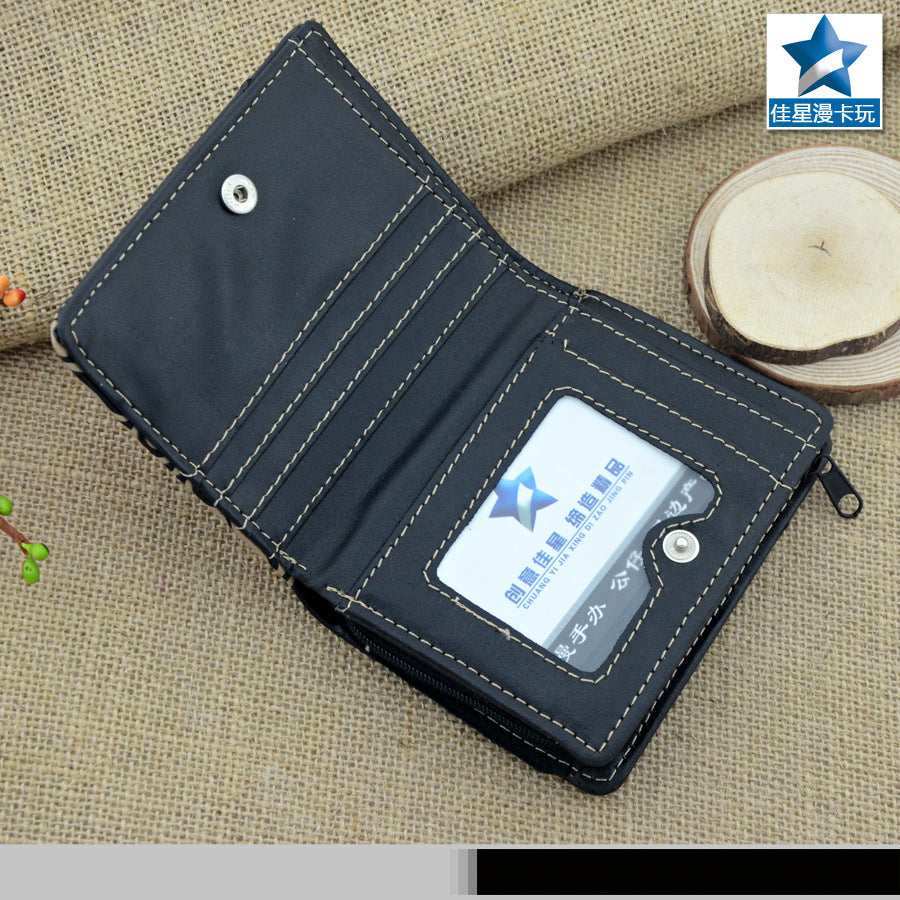 Cartoon Black Zip Around Wallet  (Minimo de compra 2）MIC-CSP004