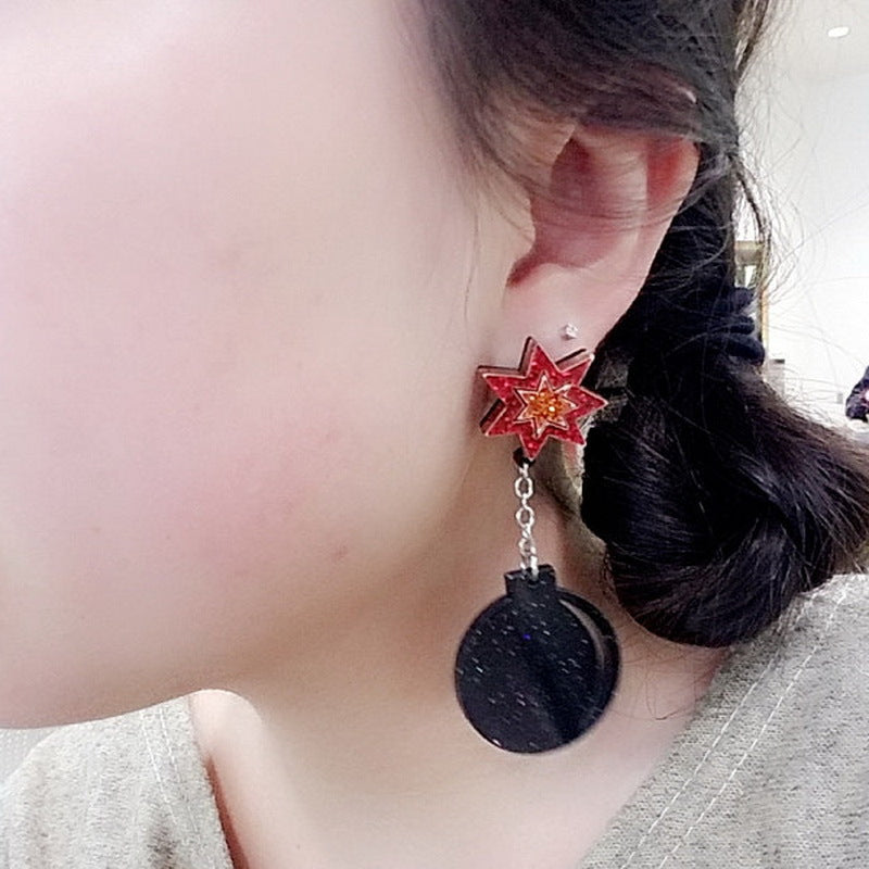 Acrylic colored bomb earrings MIC-NingD036