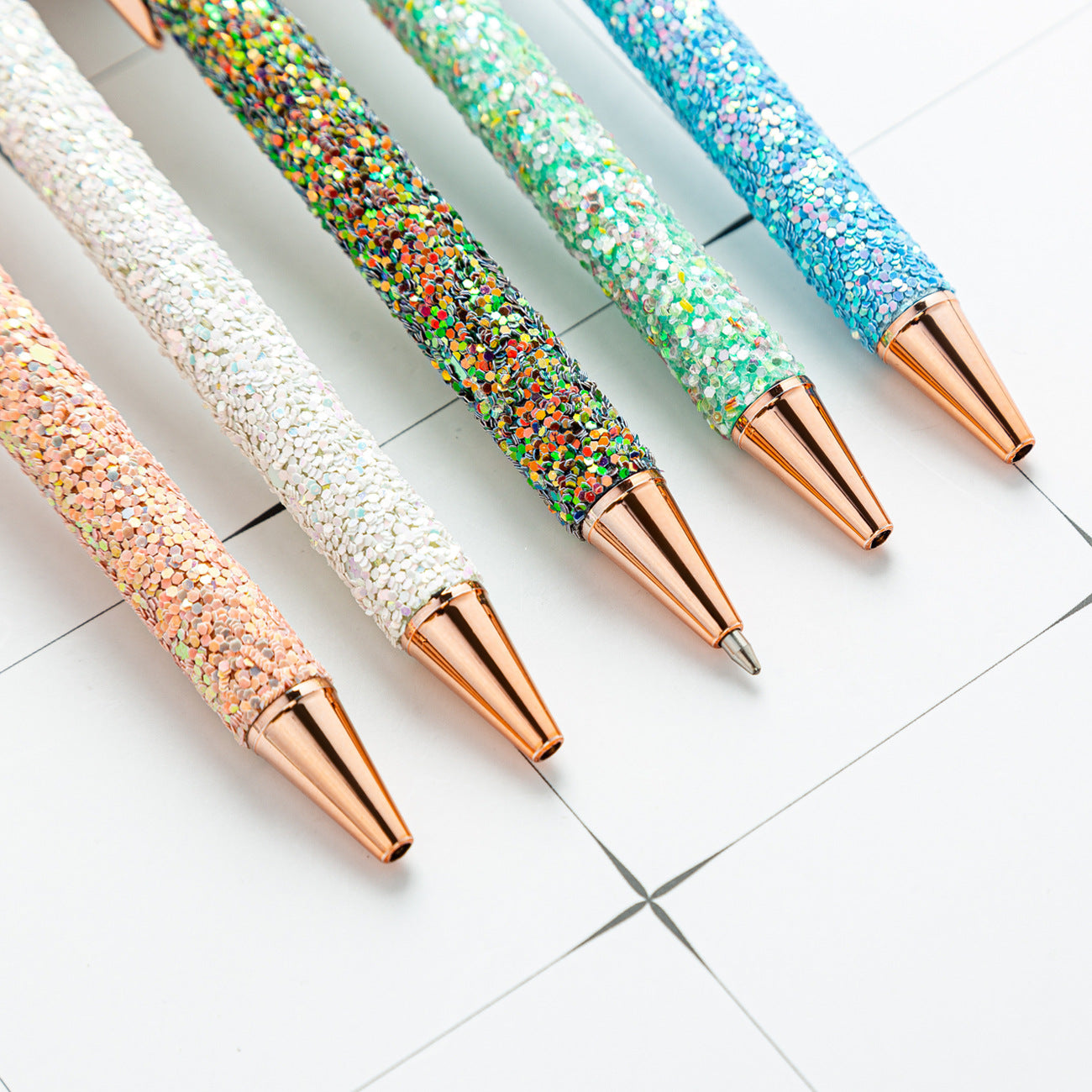 Metal Button Glitter Ballpoint Pen Huah019