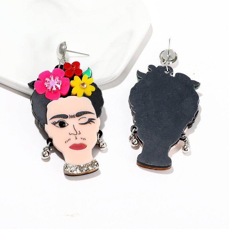 Acrylic Frida Women's Earrings MIC-NingD058