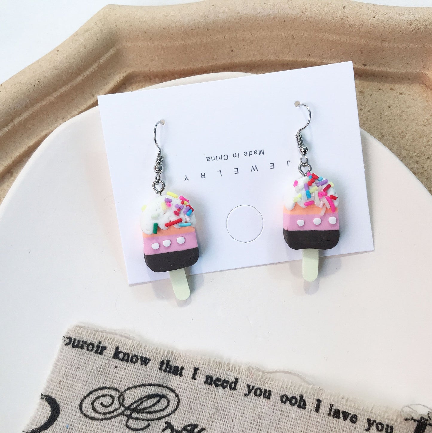 Resin colored popsicle earrings MIC-JiX015