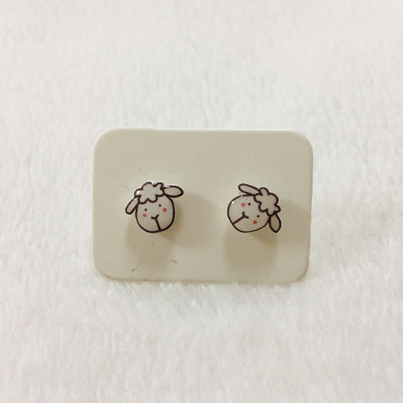 Alloy Husky Little White Dog Earrings (Minimo de compra 2) MIC-HuaL003