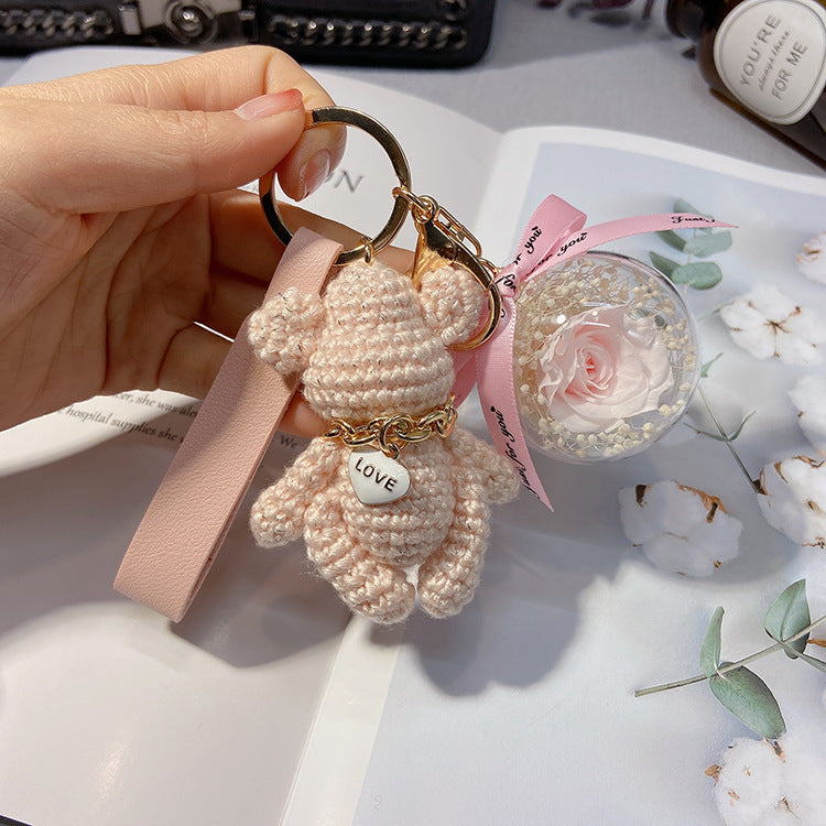 Cartoon knitting bear keychain  （Minimo de compra 2） MYA-LianX007