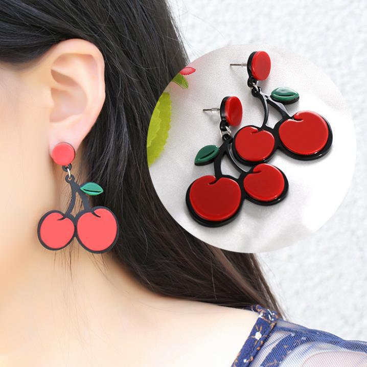 Acrylic New Little Cherry Earrings MYA-HanS005