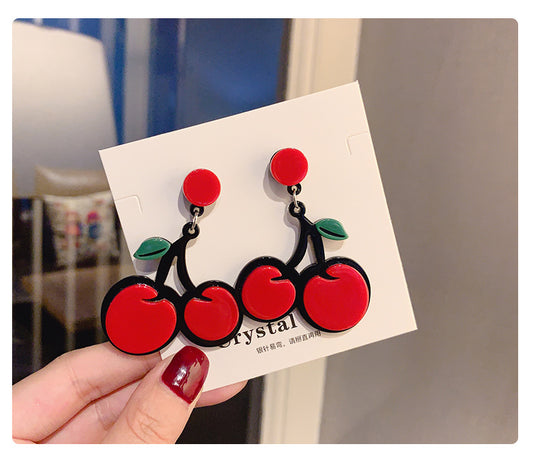 Acrylic New Little Cherry Earrings MYA-HanS005