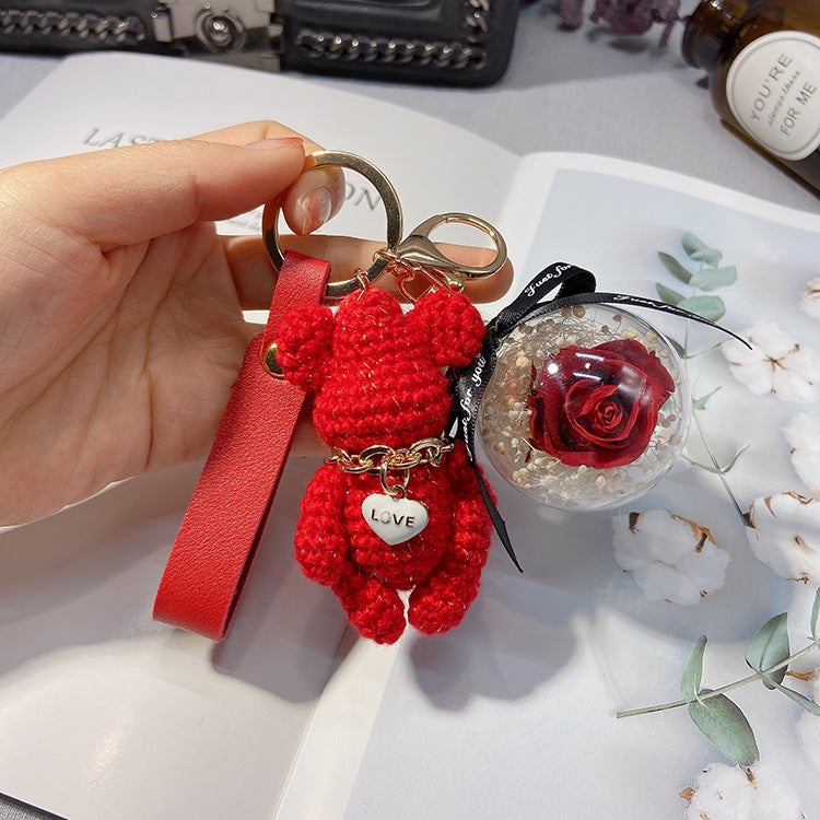 Cartoon knitting bear keychain  （Minimo de compra 2） MYA-LianX007