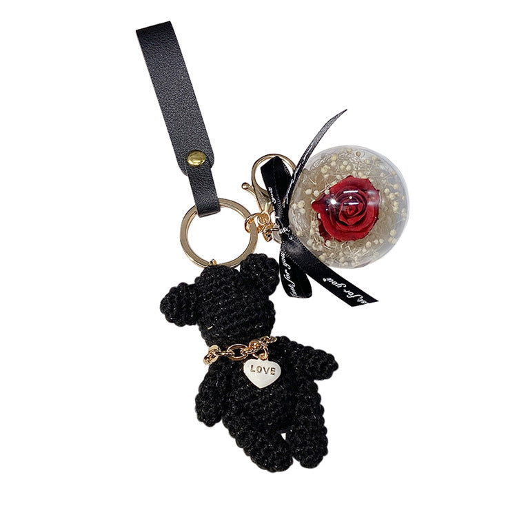 Cartoon knitting bear keychain  （Minimo de compra 2） MYA-LianX007