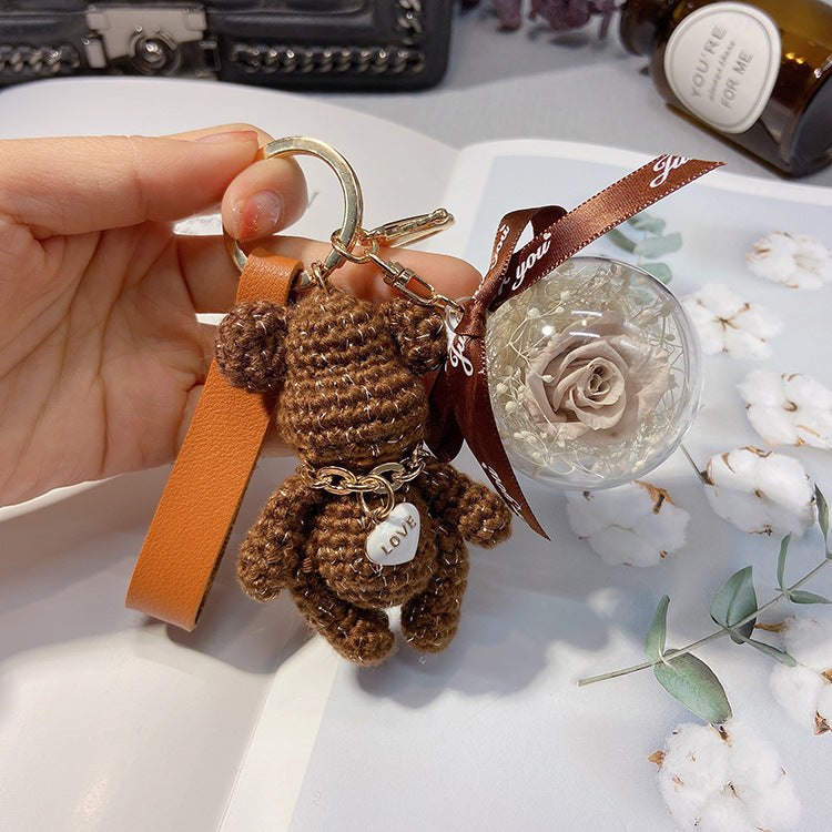 Cartoon knitting bear keychain  （Minimo de compra 2） MYA-LianX007