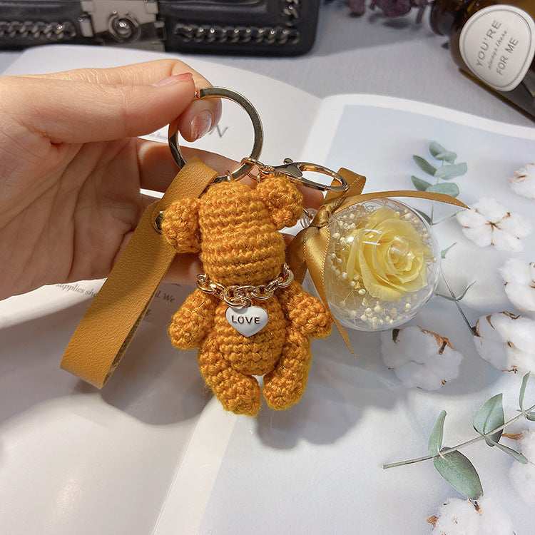 Cartoon knitting bear keychain  （Minimo de compra 2） MYA-LianX007